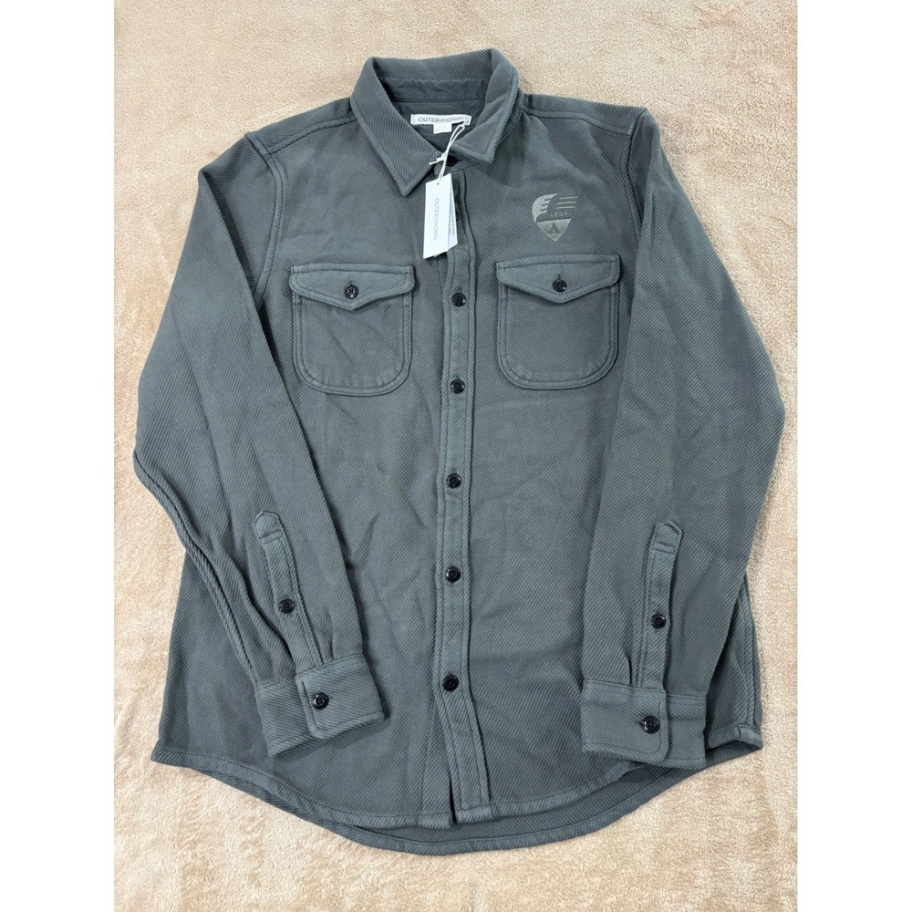 Outerknown Blanket Shirt Mens XS Gray Button Up Long sleeve NEW has logo